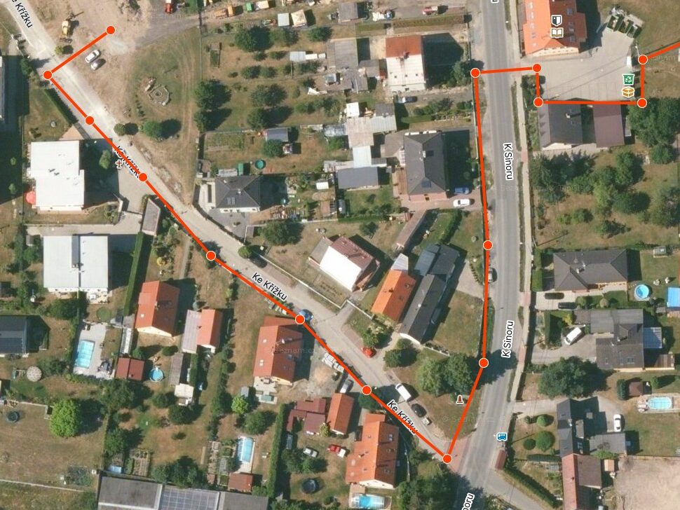přibližná trasa vedení přípojky